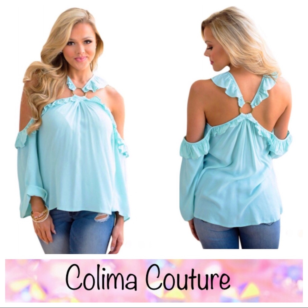 Last one! O ring Ruffle Spring Blouse
